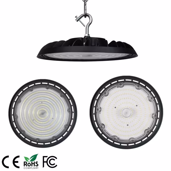 Precio directo de la empresa 5 años de garantía Controlador aislado 150W 150lm/W UFO LED Luz de bahía alta